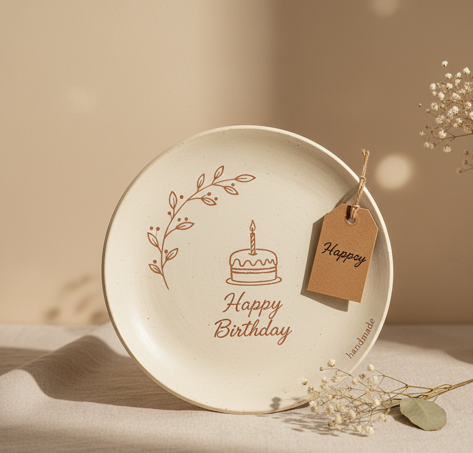 Handcrafted Ceramic Birthday Plate